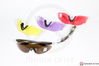 Очки стрелковые Bertoni SH890, 4 сменные линзы